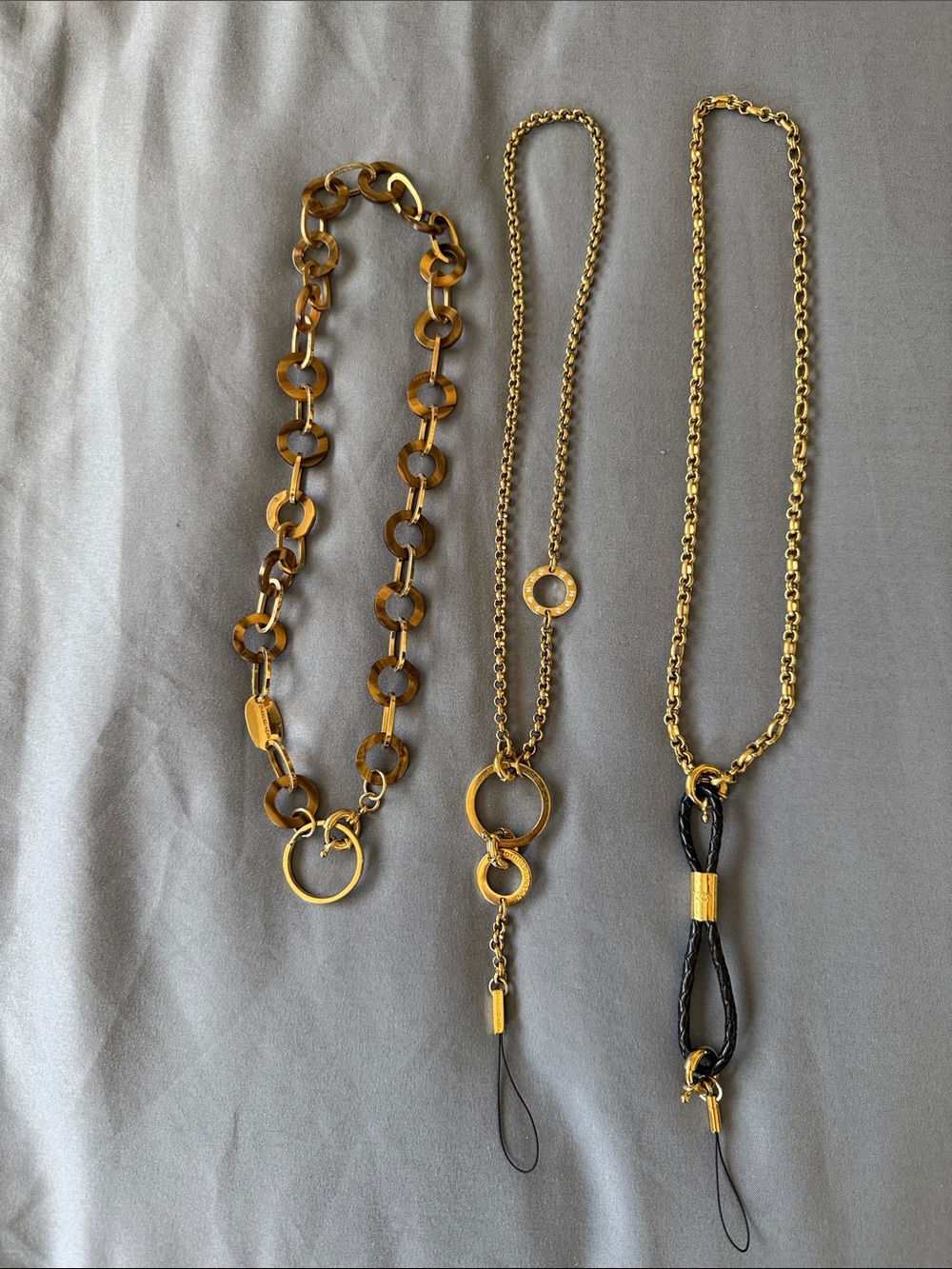 Dyrberg/Kern Gold-Tone Linked Necklace with Circular Pendant - Women Jewelry